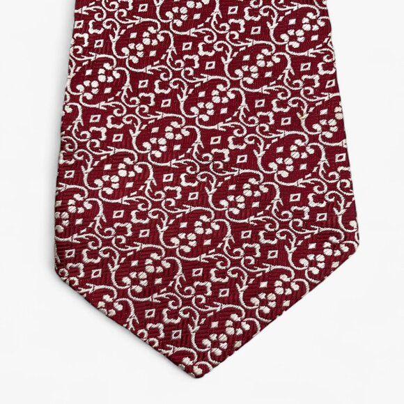 Rhodia Tie Vintage 1970's Wide Polyester Disco Loud Mod Paisley Geometric Red - Picture 2 of 6